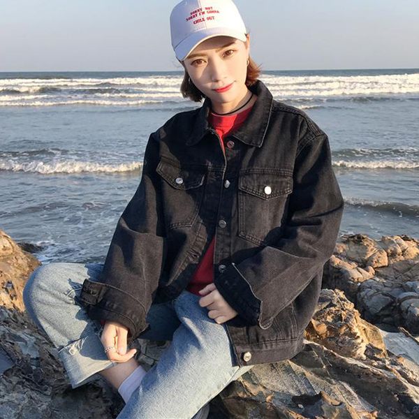 spring summer autumn long sleeve loose female black basic coat denim jacket coat women jeans jacket casual cowboy outerwear, Black;brown
spring summer autumn long sleeve loose female black basic coat denim jacket coat women jeans jacket casual cowboy outerwear, Black;brown