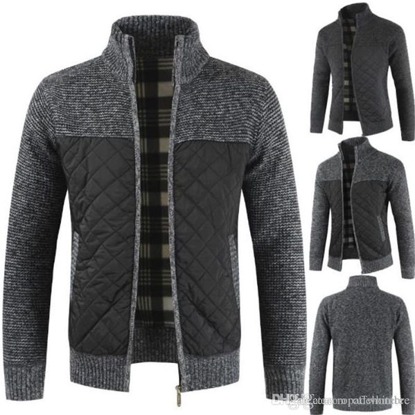 patchwork color designer mens sweaters cardigan long sleeve stand collar mens thick sweaters fashion male outerwear, White;black 
patchwork color designer mens sweaters cardigan long sleeve stand collar mens thick sweaters fashion male outerwear, White;black
