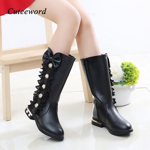 girls boots children' shoes for girls over the knee boots winter 2019 new kids high pu leather lace bow little girl, Black;grey
girls boots children' shoes for girls over the knee boots winter 2019 new kids high pu leather lace bow little girl, Black;grey