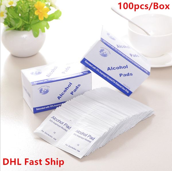 Plenty of On Stock Alcohol Wipe Pad Sterile Swabs 75% Alcohol Pad Tool Cleanser Wet Wipes 70% Alcohol Prep Swap Skin Cleaning Care