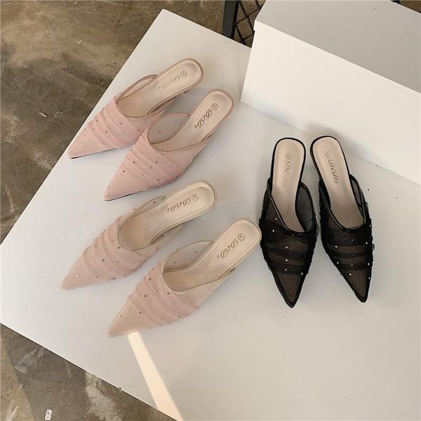 boussac bling pointed toe heel sandals women elegant lace kitten heel women mules slipper sandals swb0311, Black
boussac bling pointed toe heel sandals women elegant lace kitten heel women mules slipper sandals swb0311, Black