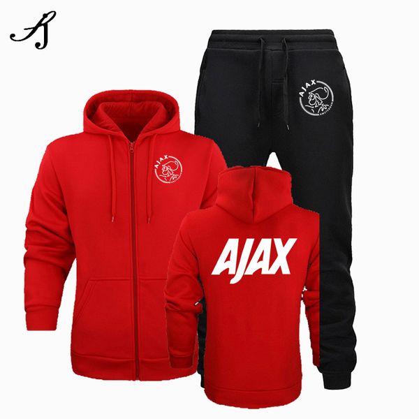 новый мужская мода аякс толстовка с капюшоном спортивной одежды двухсекционный флис толстый балахон + брюки спортивный костюм, Gray 
новый мужская мода аякс толстовка с капюшоном спортивной одежды двухсекционный флис толстый балахон + брюки спортивный костюм, Gray