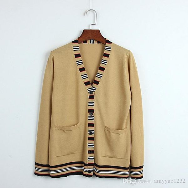 315 2019 spring summer v neck regular long sleeve brand same style sweater fashion sweater cardigan panelled black khaki dl, White;black
315 2019 spring summer v neck regular long sleeve brand same style sweater fashion sweater cardigan panelled black khaki dl, White;black
