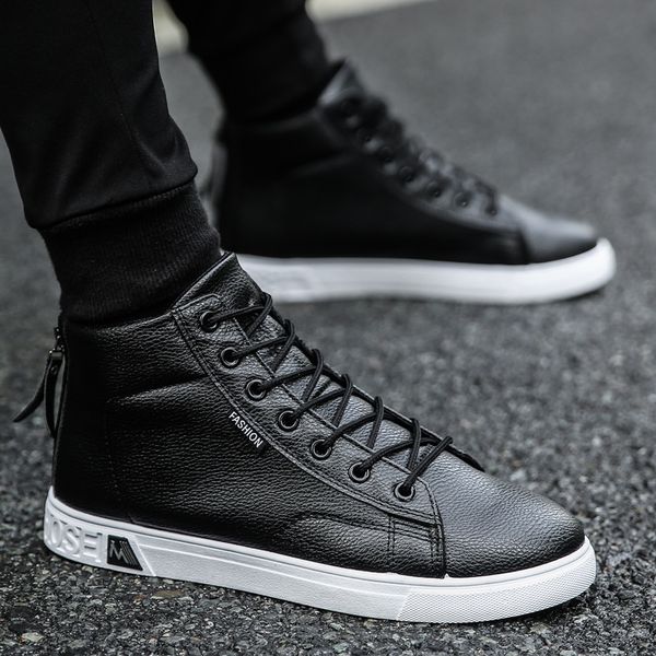 2019 autumn & winter new style men high-board shoe korean-style daily life casual shoes wear-resistant versatile men's shoes, Black
2019 autumn & winter new style men high-board shoe korean-style daily life casual shoes wear-resistant versatile men's shoes, Black