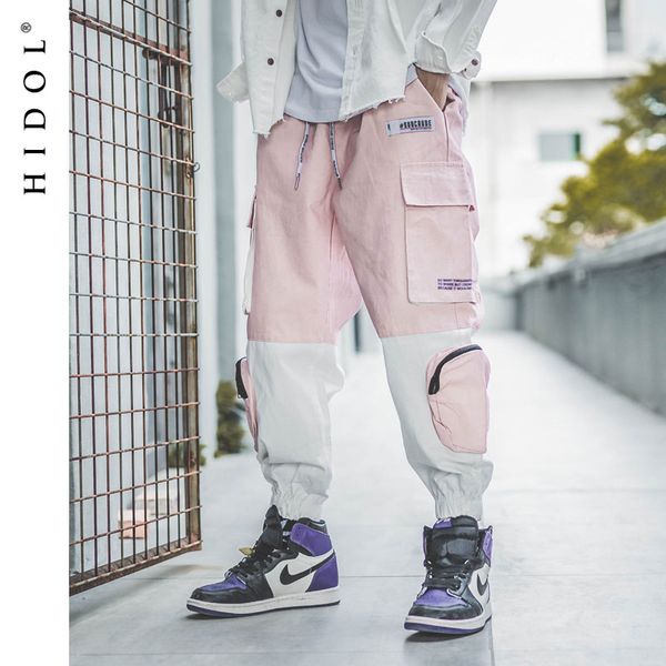 splice cargo pants contrast color multi-pocket joggers army track tactical trousers men hip hop swag streetwear pink, Black
splice cargo pants contrast color multi-pocket joggers army track tactical trousers men hip hop swag streetwear pink, Black