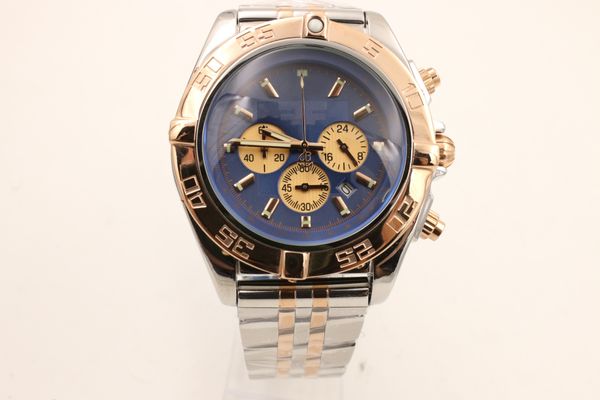 46mm quartz battery date mens watches gold ceramic rotating bezel classic mens luxury wristwatches chronograph windrider sport, Slivery;brown
46mm quartz battery date mens watches gold ceramic rotating bezel classic mens luxury wristwatches chronograph windrider sport, Slivery;brown