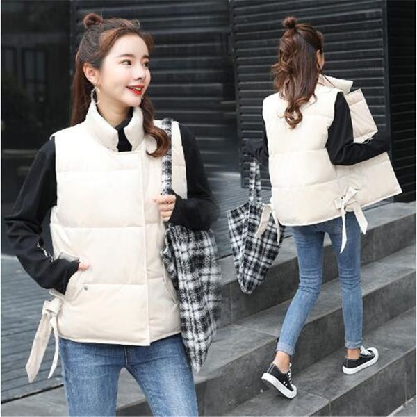 2019 a golden velvet jacket, a woman's collar, fall, short winter, down cotton vest and new korean version, Black 
2019 a golden velvet jacket, a woman's collar, fall, short winter, down cotton vest and new korean version, Black