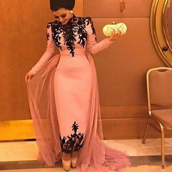 pink muslim evening dresses 2019 sheath long sleeves appliques lace formal islamic dubai saudi arabic long prom evening gown, White;black
pink muslim evening dresses 2019 sheath long sleeves appliques lace formal islamic dubai saudi arabic long prom evening gown, White;black