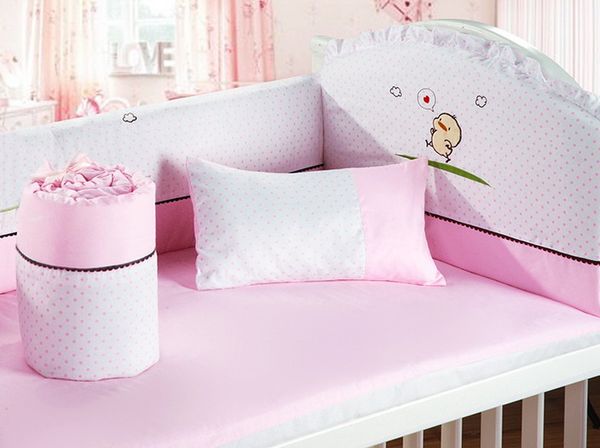 6pcs protetor de berco baby bedding set baby bumper sheet baby crib cots set (4bumpers+sheet+pillow