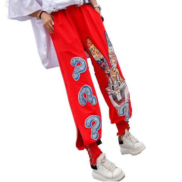qing mo women sequin trouser women cartoon printing elastic waist trouser black red white haren pants 2020 zqy157, Black;white
qing mo women sequin trouser women cartoon printing elastic waist trouser black red white haren pants 2020 zqy157, Black;white