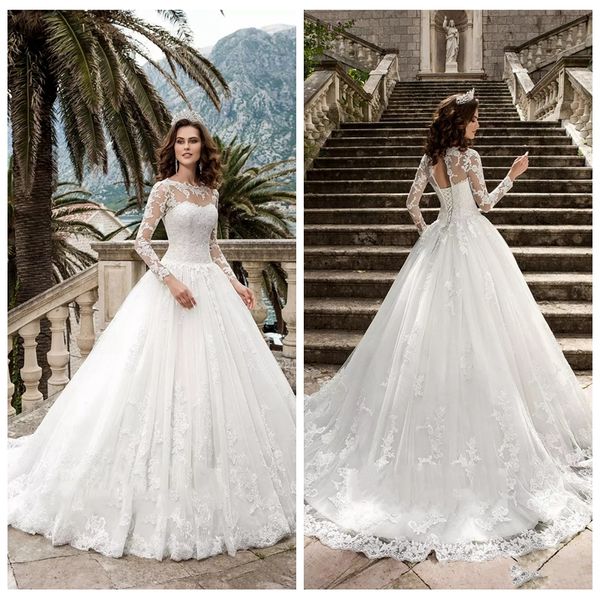 modest 2019 scoop long sleeves lace appliques a-line garden wedding dresses lace up back bridal gowns plus size vestidos de marriage formal, White
modest 2019 scoop long sleeves lace appliques a-line garden wedding dresses lace up back bridal gowns plus size vestidos de marriage formal, White