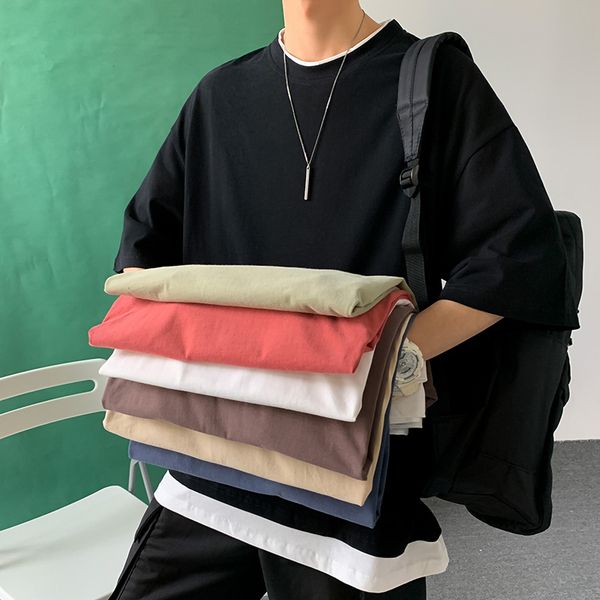 men's t shirt 2020 summer new slim solid color mosaic printing short sleeve t shirt loose leisure personality youth men's wear, White;black
men's t shirt 2020 summer new slim solid color mosaic printing short sleeve t shirt loose leisure personality youth men's wear, White;black