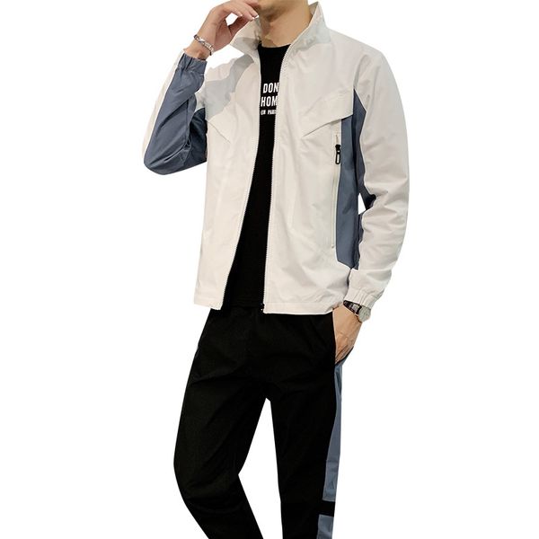 2020 new spring long-sleeved suit men's trend casual sports cardigan jacket outdoor full pants stand collar men's suit, Gray
2020 new spring long-sleeved suit men's trend casual sports cardigan jacket outdoor full pants stand collar men's suit, Gray