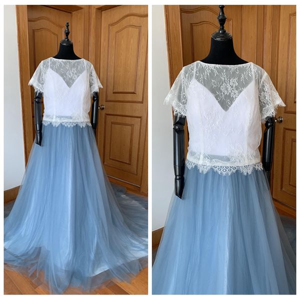 bespoke vestido de noiva 2 em 1 кружева тюль белый синий свадебное платье a-line аппликации несколько слоев плюс размер свадебные платья с д, White
bespoke vestido de noiva 2 em 1 кружева тюль белый синий свадебное платье a-line аппликации несколько слоев плюс размер свадебные платья с д, White
