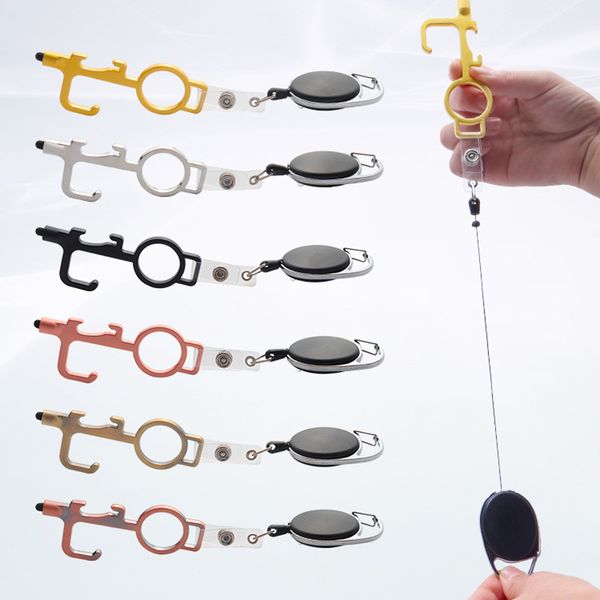 contactless key chain door opener with id lanyard name tag card badge holder reels 6 colors non-touch press elevator tool
contactless key chain door opener with id lanyard name tag card badge holder reels 6 colors non-touch press elevator tool