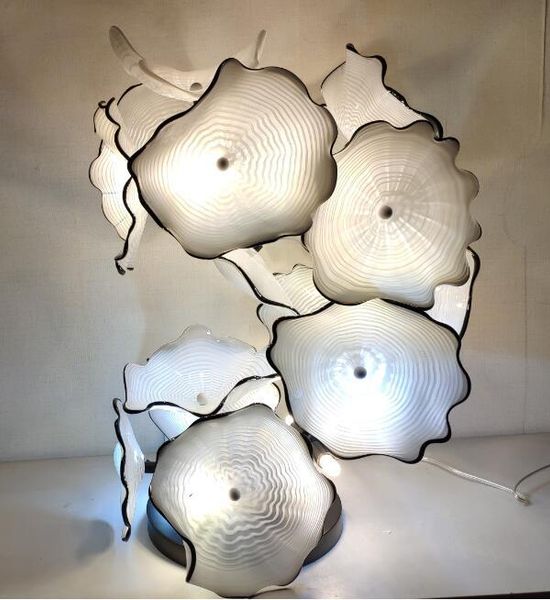 murano glass plates floor lamps flower design glass art sculpture standing lamp modern decor in white color
murano glass plates floor lamps flower design glass art sculpture standing lamp modern decor in white color