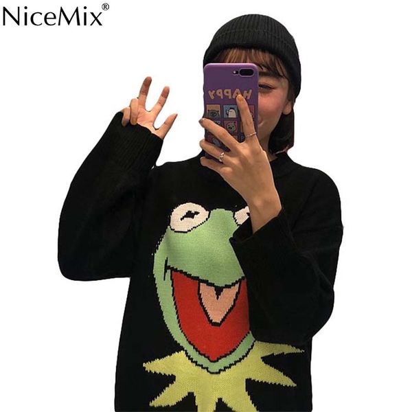 nicemix harajuku cartoon sweater women casual pullovers autumn o-neck funny frog jumpers korean streetwear pull hiver femme 2019, White;black
nicemix harajuku cartoon sweater women casual pullovers autumn o-neck funny frog jumpers korean streetwear pull hiver femme 2019, White;black