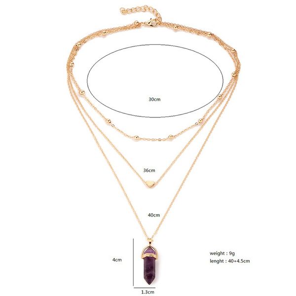 prism stone new necklaces gold quartz bullet natural women's healing crystals fashion layered heart love point pendant for hexagonal je
prism stone new necklaces gold quartz bullet natural women's healing crystals fashion layered heart love point pendant for hexagonal je