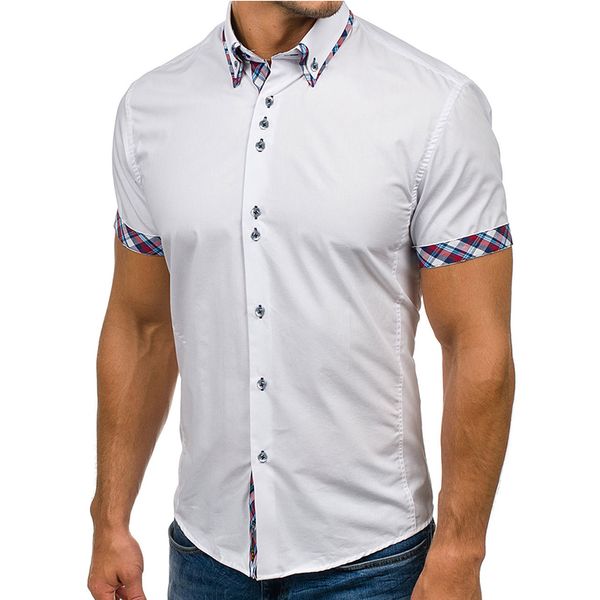 wholesale men summer shirt brand fashion casual slim short sleeve dress shirt cotton plus size solid color clothes white black
wholesale men summer shirt brand fashion casual slim short sleeve dress shirt cotton plus size solid color clothes white black