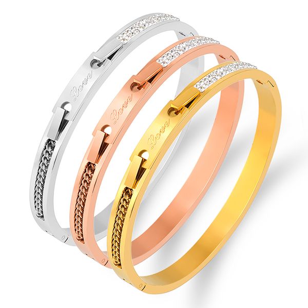 luxury love tag chain link bracelet with stones titanium steel round gold bangle for women punk jewelry man bracelet brand gift, Black
luxury love tag chain link bracelet with stones titanium steel round gold bangle for women punk jewelry man bracelet brand gift, Black