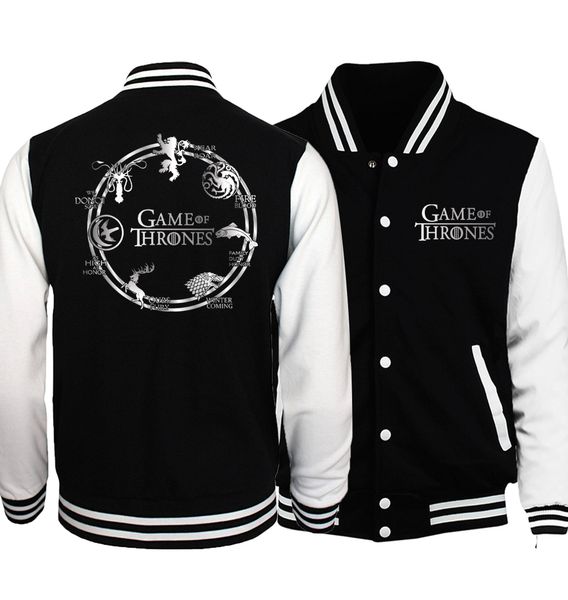 2018 spring men coat plus size baseball uniform men jacket house stark fire & blood jackets s-5xl, Black;brown
2018 spring men coat plus size baseball uniform men jacket house stark fire & blood jackets s-5xl, Black;brown