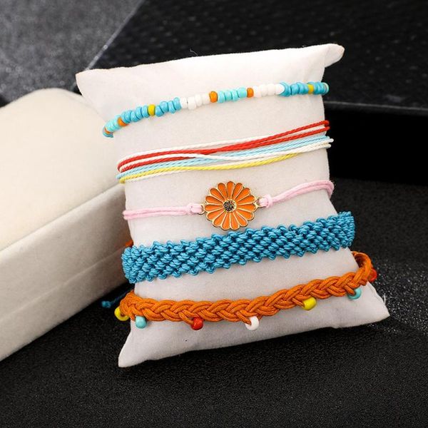 5pc wild tide to europe and the united states ins wind wax line handmade woven daisy sunflower mixed color bracelet hot, Black
5pc wild tide to europe and the united states ins wind wax line handmade woven daisy sunflower mixed color bracelet hot, Black
