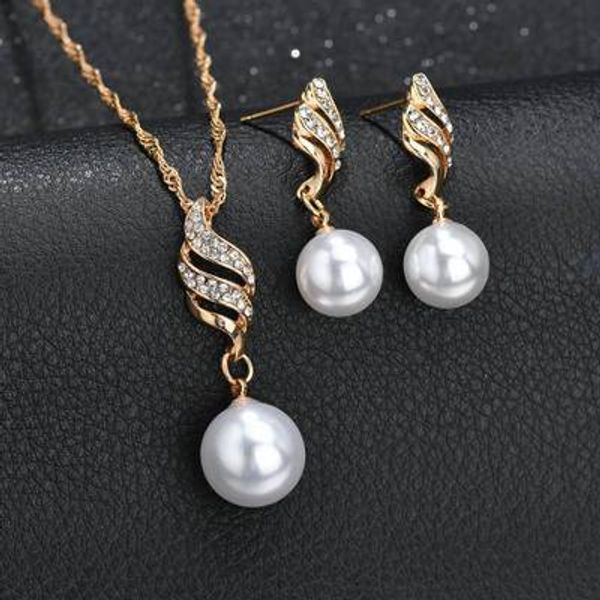 luxury bridal jewelry set simulated pearl necklace rhinestones charm earrings set spiral jewelery set for lady n1406, Silver
luxury bridal jewelry set simulated pearl necklace rhinestones charm earrings set spiral jewelery set for lady n1406, Silver