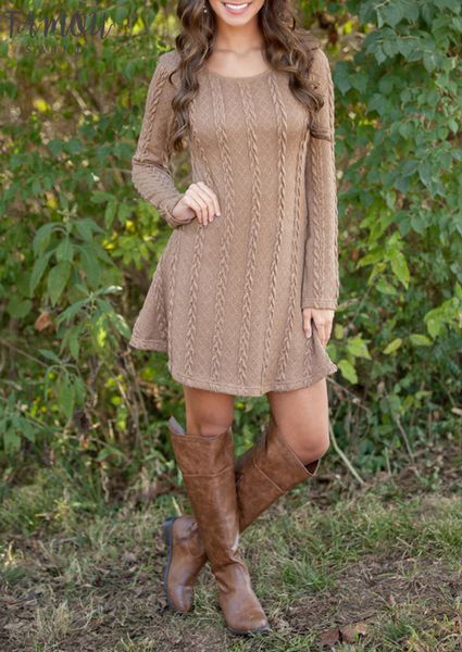 new 2020 women dresses long sleeve mini a-line knitted sweaters dresses autumn winter casual o-neck sweaters dress, Black;gray
new 2020 women dresses long sleeve mini a-line knitted sweaters dresses autumn winter casual o-neck sweaters dress, Black;gray