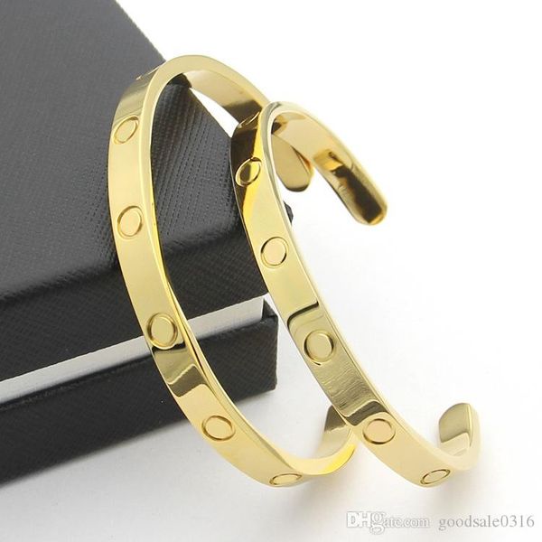 new style stainless steel screw 18k gold plated opening bracelet lovers opening bracelet men and women bracelet gift, Black
new style stainless steel screw 18k gold plated opening bracelet lovers opening bracelet men and women bracelet gift, Black