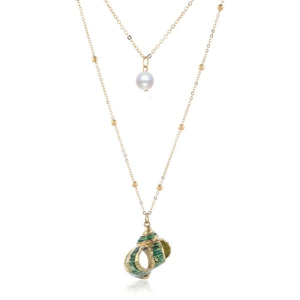 bohemian green conch pearl pendant necklace fashion women's long chain accessories charming ladies party jewelry girl gifts, Silver
bohemian green conch pearl pendant necklace fashion women's long chain accessories charming ladies party jewelry girl gifts, Silver