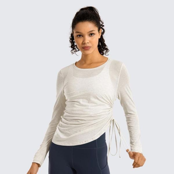 women's pima cotton workout shirts long-sleeve t-shirt crewneck athletic gym, White;red
women's pima cotton workout shirts long-sleeve t-shirt crewneck athletic gym, White;red