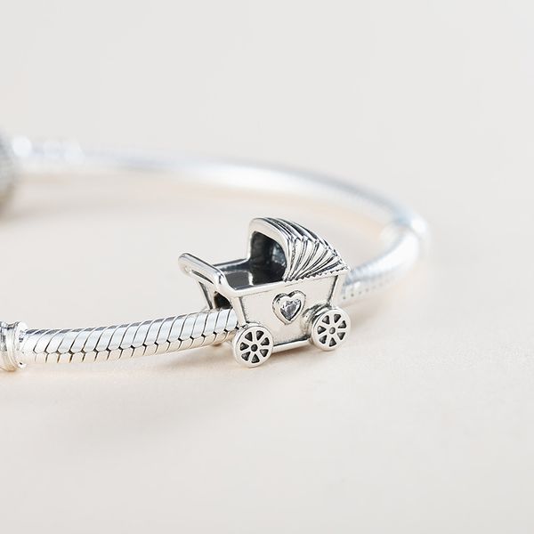 новый подлинный реальный стерлингового серебра 925 детская коляска прелести подходят пандора браслет, Black 
новый подлинный реальный стерлингового серебра 925 детская коляска прелести подходят пандора браслет, Black
