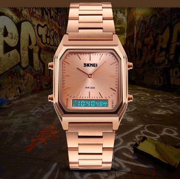 w-skm008 men's waterproof steel belt electronic watch retro fashion business table double display multi-function watch men's watch, Slivery;brown
w-skm008 men's waterproof steel belt electronic watch retro fashion business table double display multi-function watch men's watch, Slivery;brown