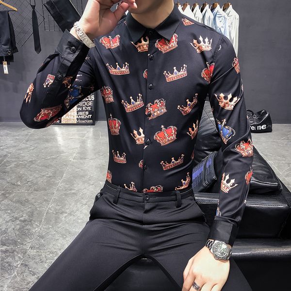 casual print party dress shirt male clothing 4xl- brand new men shirt fashion 2019 spring long sleeve dress shirts men slim fit, White;black
casual print party dress shirt male clothing 4xl- brand new men shirt fashion 2019 spring long sleeve dress shirts men slim fit, White;black