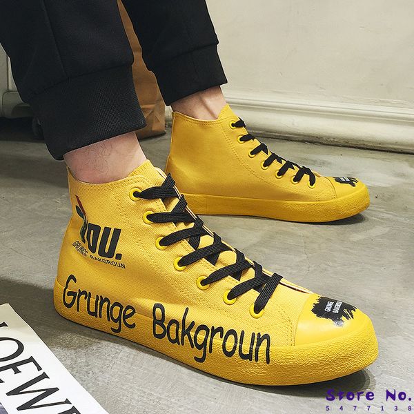 men casual shoes ulzzang fashion lace-up hip hop sneakers mens high yellow white letter graffiti all black canvas shoes
men casual shoes ulzzang fashion lace-up hip hop sneakers mens high yellow white letter graffiti all black canvas shoes