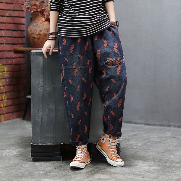 women jeans embroidery leaves denim pants bottoms big loose long retro vintage fashion casual for autumn bo47212219, Blue
women jeans embroidery leaves denim pants bottoms big loose long retro vintage fashion casual for autumn bo47212219, Blue