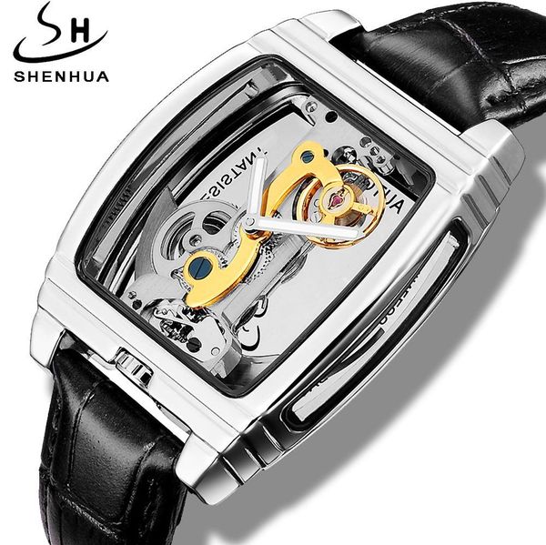shenhua 2019 mens fashion transparent watch automatic mechanical watch men steampunk leather self winding montre homme, Slivery;brown
shenhua 2019 mens fashion transparent watch automatic mechanical watch men steampunk leather self winding montre homme, Slivery;brown