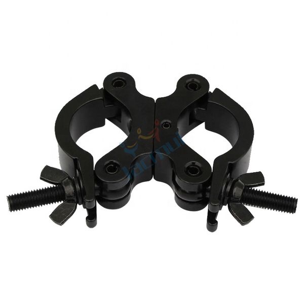 10pcs 2" Load 200kg Black Double Ring Lights Hook Swivel Pipe Clamp For Professional Stage