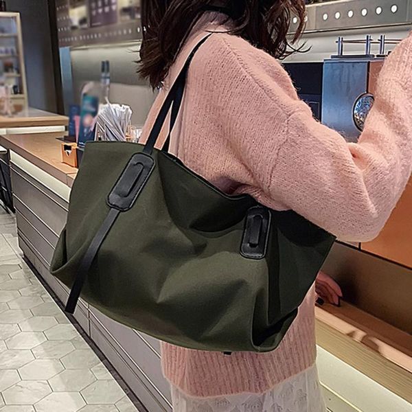 women's fashion trend large capacity solid color canvas handbag shoulder bag
women's fashion trend large capacity solid color canvas handbag shoulder bag