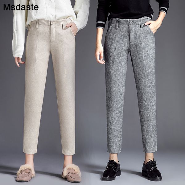 woolen ankle-length women pants casual female trousers 2019 new fashion straight harem pants for ladies gray beige s - 3xl, Black;white
woolen ankle-length women pants casual female trousers 2019 new fashion straight harem pants for ladies gray beige s - 3xl, Black;white