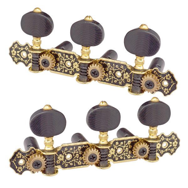 1 pair acoustic classical guitar tuning pegs machine heads tuners gold plated