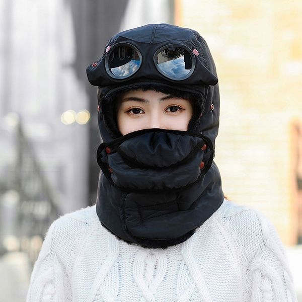 snow earflap with glasses autumn skiing skating cycling winter warm thermal outdoor windproof hunting trapper hat, Black
snow earflap with glasses autumn skiing skating cycling winter warm thermal outdoor windproof hunting trapper hat, Black