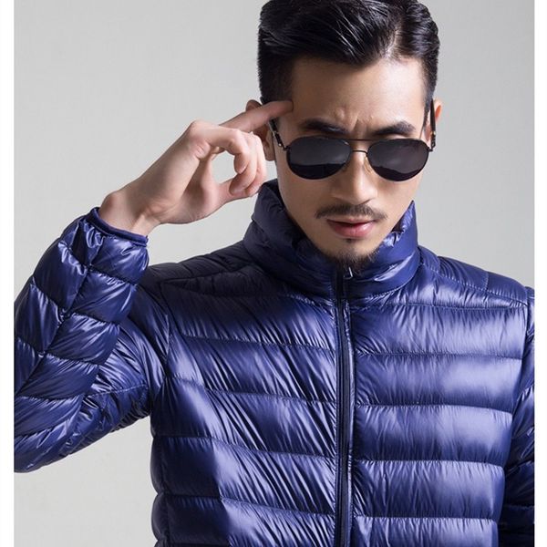 in the winter the new thin and light men's down jacket collar pure color leisure down jacket, Black
in the winter the new thin and light men's down jacket collar pure color leisure down jacket, Black