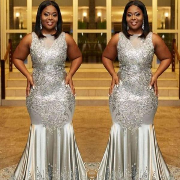 silver plus size prom dresses sheer neck lace appliques sleeveless mermaid evening gowns formal party dress, Black
silver plus size prom dresses sheer neck lace appliques sleeveless mermaid evening gowns formal party dress, Black