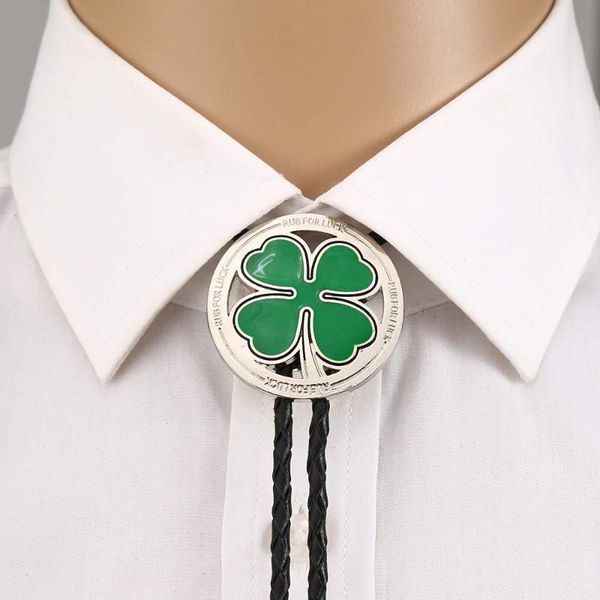 bow ties green clover round bolo tie for man cowboy western cowgirl leather rope zinc alloy necktie, Black;gray
bow ties green clover round bolo tie for man cowboy western cowgirl leather rope zinc alloy necktie, Black;gray