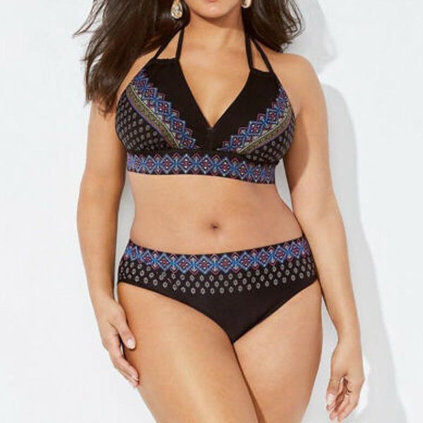 women plus size two pieces swimsuit national wind print hanging neck bandage swimsuit bathing beachwear maillot de bain t#, White;black
women plus size two pieces swimsuit national wind print hanging neck bandage swimsuit bathing beachwear maillot de bain t#, White;black