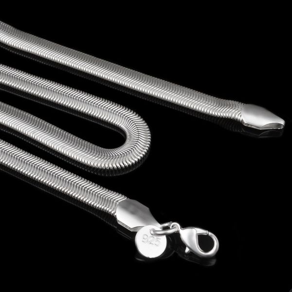 6mm 925 sterling silver snake chain necklace for men women flat smooth lobster clasps thick chains 16-24inches fit diy pendant charm jewelry
6mm 925 sterling silver snake chain necklace for men women flat smooth lobster clasps thick chains 16-24inches fit diy pendant charm jewelry