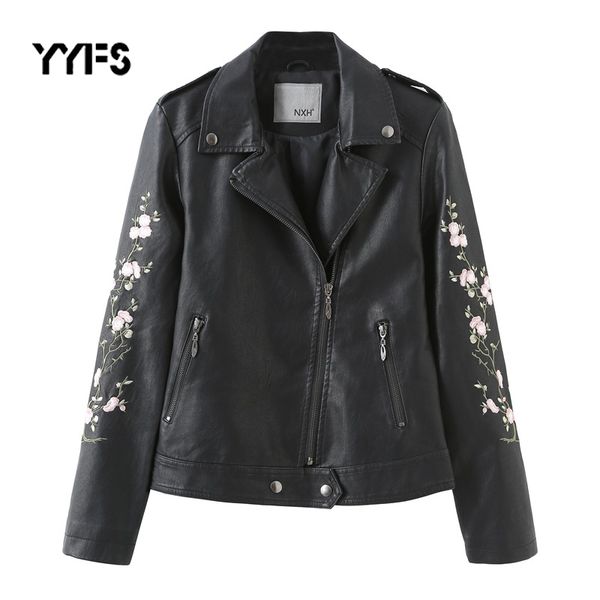 autumn embroidered leather jacket women fashion vintage pu leather motorcycle jacket design zipper black coats jaqueta feminina
autumn embroidered leather jacket women fashion vintage pu leather motorcycle jacket design zipper black coats jaqueta feminina