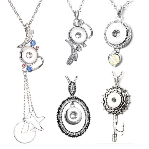 2020 new metal ginger snap button pendant necklace with crystal jewelry interchangeable butterfly keys geometric necklace with chain, Silver
2020 new metal ginger snap button pendant necklace with crystal jewelry interchangeable butterfly keys geometric necklace with chain, Silver