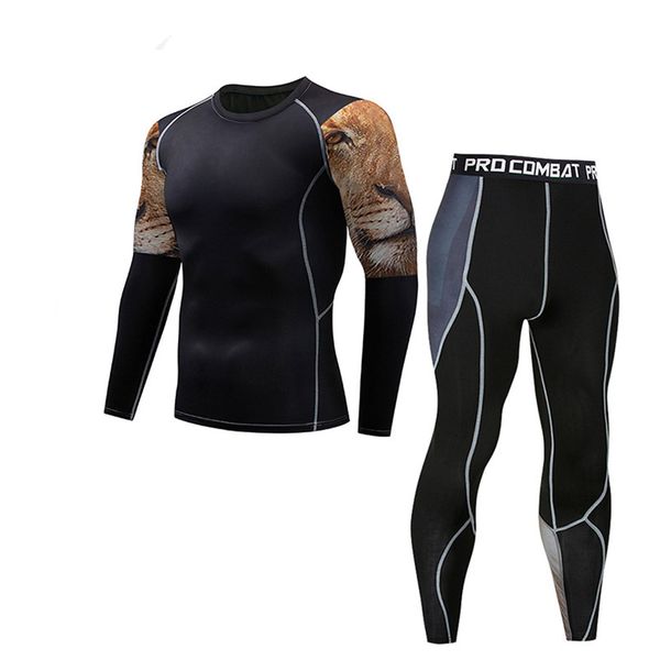 men's sportswear casual fitness t-shirt fast drying elastic pants sports tight suit 2019 men clothes trainingspak mannen #a, Gray
men's sportswear casual fitness t-shirt fast drying elastic pants sports tight suit 2019 men clothes trainingspak mannen #a, Gray